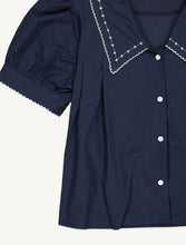 Load image into Gallery viewer, Sasha Embroidered Blouse | Navy