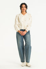 Load image into Gallery viewer, Chiyo Flower Embroidered Blouse | Ivory