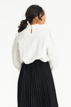 Load image into Gallery viewer, Pintuck Frill Neck Blouse | White