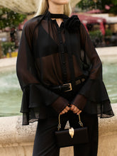 Load image into Gallery viewer, Translucent blouse | Black