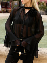 Load image into Gallery viewer, Translucent blouse | Black