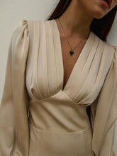Load image into Gallery viewer, Puff sleeves midi dress | Beige