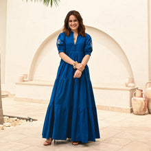 Load image into Gallery viewer, Bouquet blue long dress