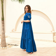 Load image into Gallery viewer, Bouquet blue long dress