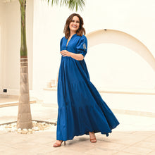 Load image into Gallery viewer, Bouquet blue long dress