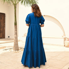 Load image into Gallery viewer, Bouquet blue long dress