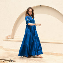Load image into Gallery viewer, Bouquet blue long dress