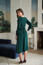 Load image into Gallery viewer, Rouge Silk Dress | Deep green