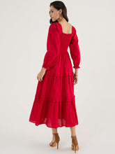 Load image into Gallery viewer, Cotton Smocked Maxi Dress | Red
