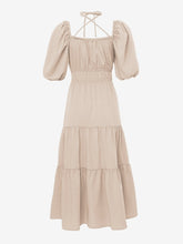 Load image into Gallery viewer, Lantern sleeve tiered midi dress