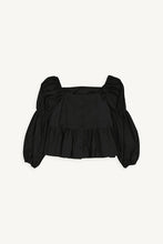 Load image into Gallery viewer, Peplum puff blouse | Black