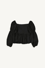 Load image into Gallery viewer, Peplum puff blouse | Black