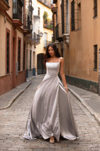 Load image into Gallery viewer, Ice grey silk gown