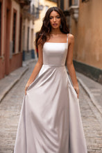 Load image into Gallery viewer, Ice grey silk gown