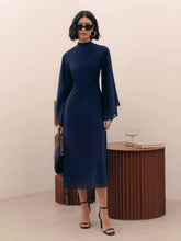 Load image into Gallery viewer, Flared sleeves chiffon dress