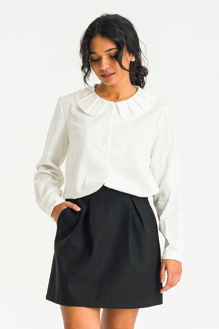 Giselle Collar Blouse | White