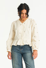 Load image into Gallery viewer, Chiyo Flower Embroidered Blouse | Ivory
