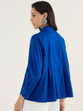 Load image into Gallery viewer, Pleated airline cotton shirt | Blue
