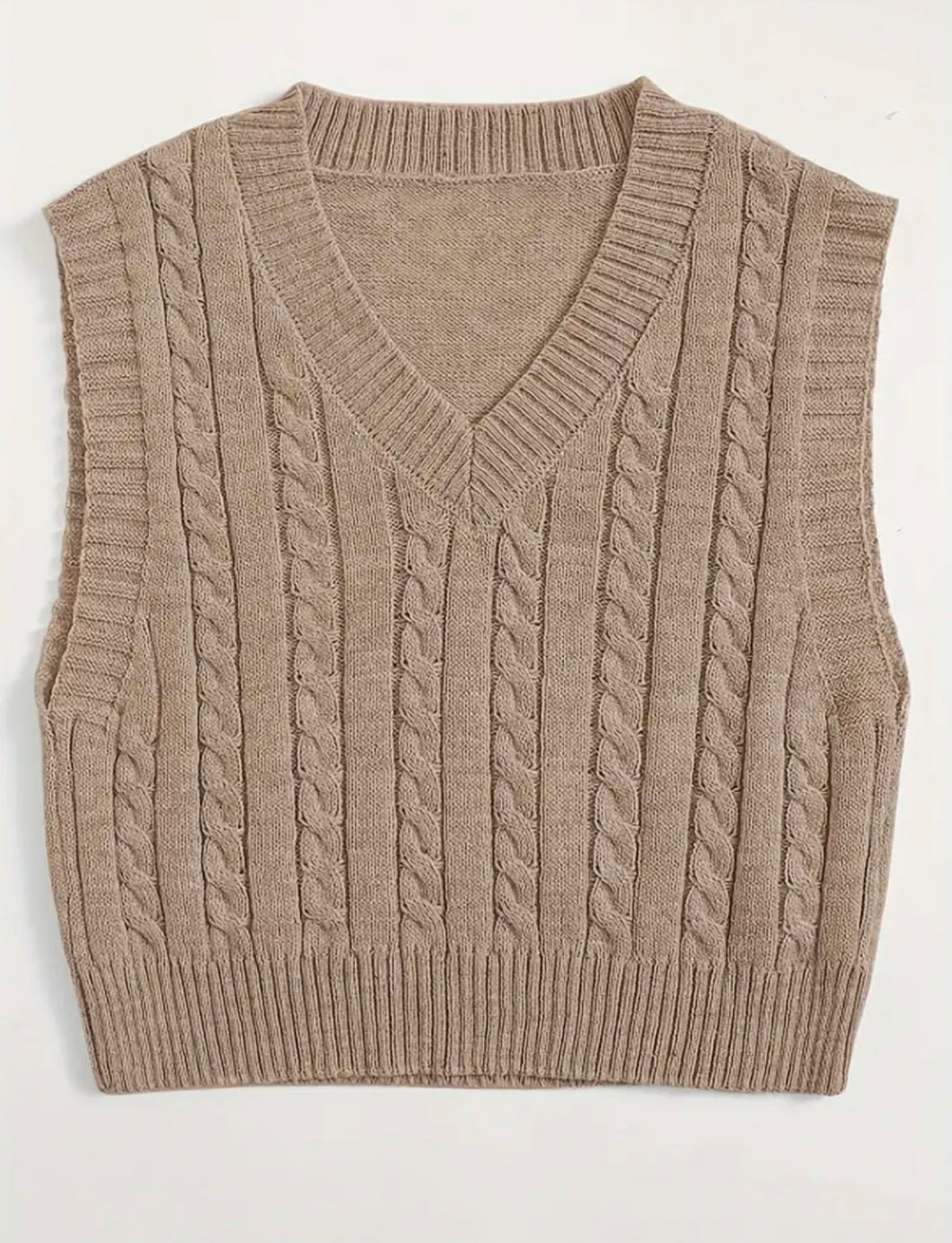 Cable knit sweater vest