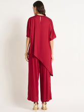 Load image into Gallery viewer, Asymmetric silk co ord set | Red
