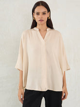 Load image into Gallery viewer, Beige silk oversized top

