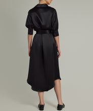 Load image into Gallery viewer, Black Silk Shirt Dress
