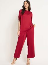 Load image into Gallery viewer, Asymmetric silk co ord set | Red
