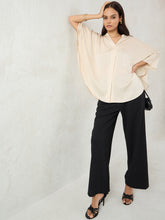 Load image into Gallery viewer, Beige silk oversized top
