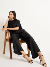 Load image into Gallery viewer, Asymmetric silk co ord set |Black
