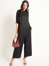 Load image into Gallery viewer, Asymmetric silk co ord set |Black
