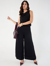 Load image into Gallery viewer, Cowl neck silk top | Black
