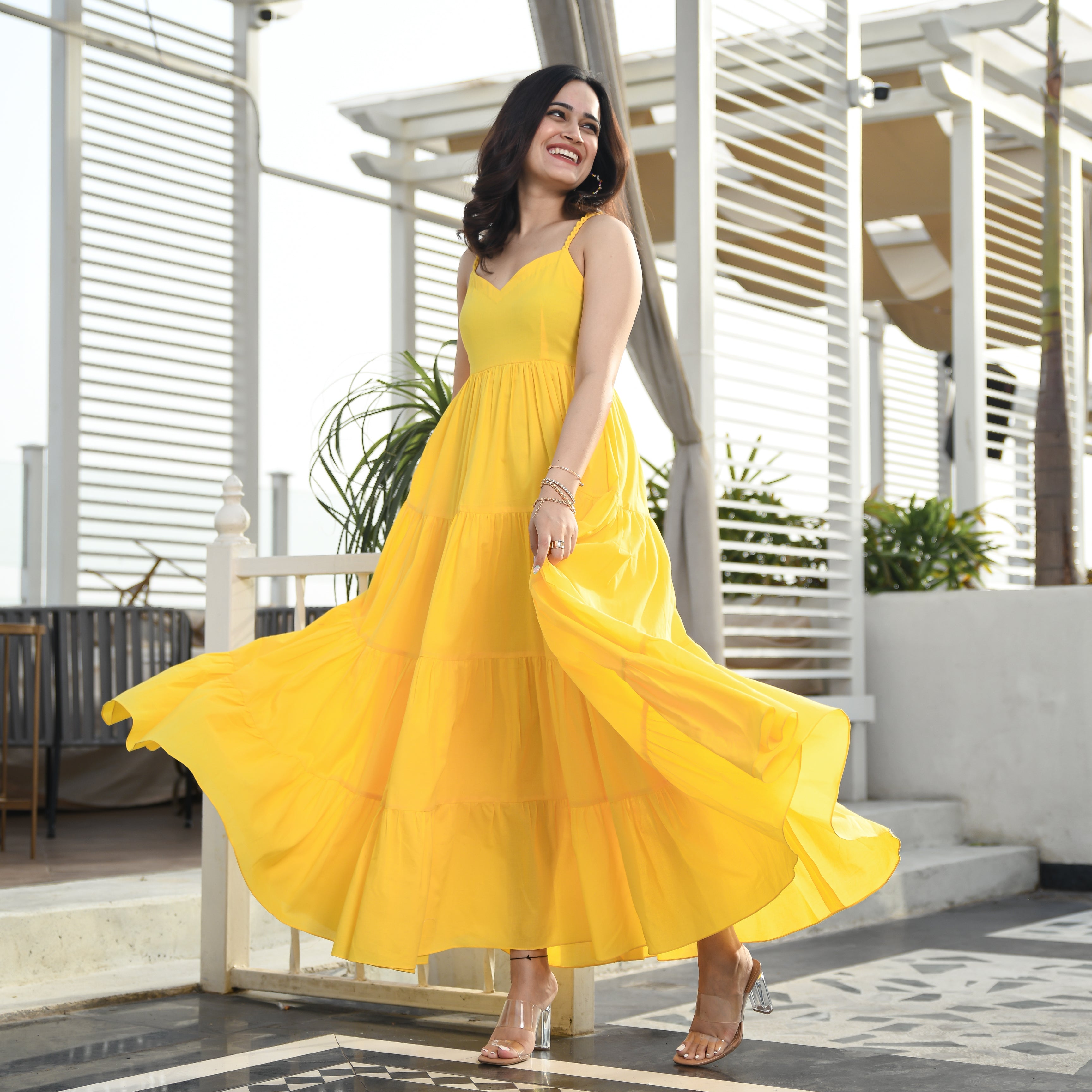Aureolin Yellow Long Dress Pegasus PK