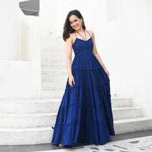 Load image into Gallery viewer, Admiral Cotton Backless Dress | Blue
