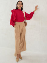 Load image into Gallery viewer, Ruffled cotton top | Red
