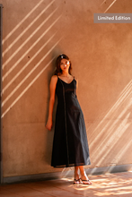 Load image into Gallery viewer, Black cotton maxi dress
