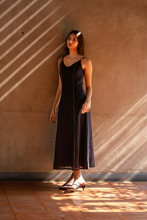 Load image into Gallery viewer, Black cotton maxi dress
