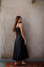 Load image into Gallery viewer, Black cotton maxi dress
