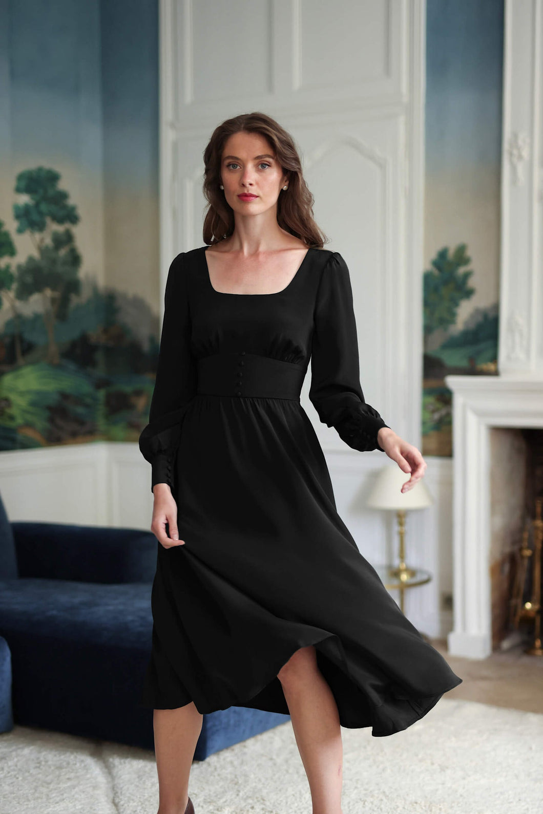 Rouge Silk Dress | Black