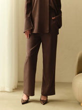 Load image into Gallery viewer, Silk high waisted trousers | Chocolate

