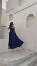 Load and play video in Gallery viewer, Admiral Cotton Backless Dress | Blue
