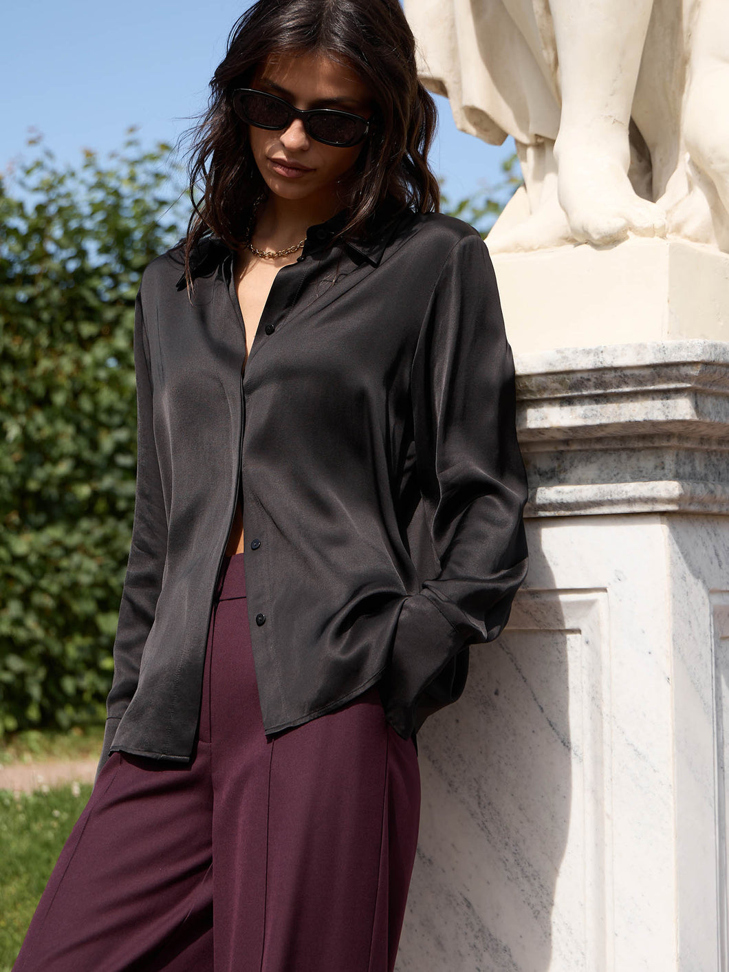 Silk shirt | Black