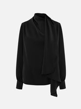 Load image into Gallery viewer, Blouse with decorative scarf | Black
