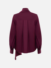 Load image into Gallery viewer, Blouse with decorative scarf | Burgundy
