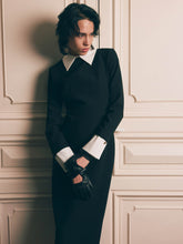 Load image into Gallery viewer, Midi dress with contrasting collar
