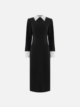 Load image into Gallery viewer, Midi dress with contrasting collar
