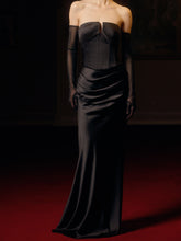 Load image into Gallery viewer, Draped silk skirt | Black
