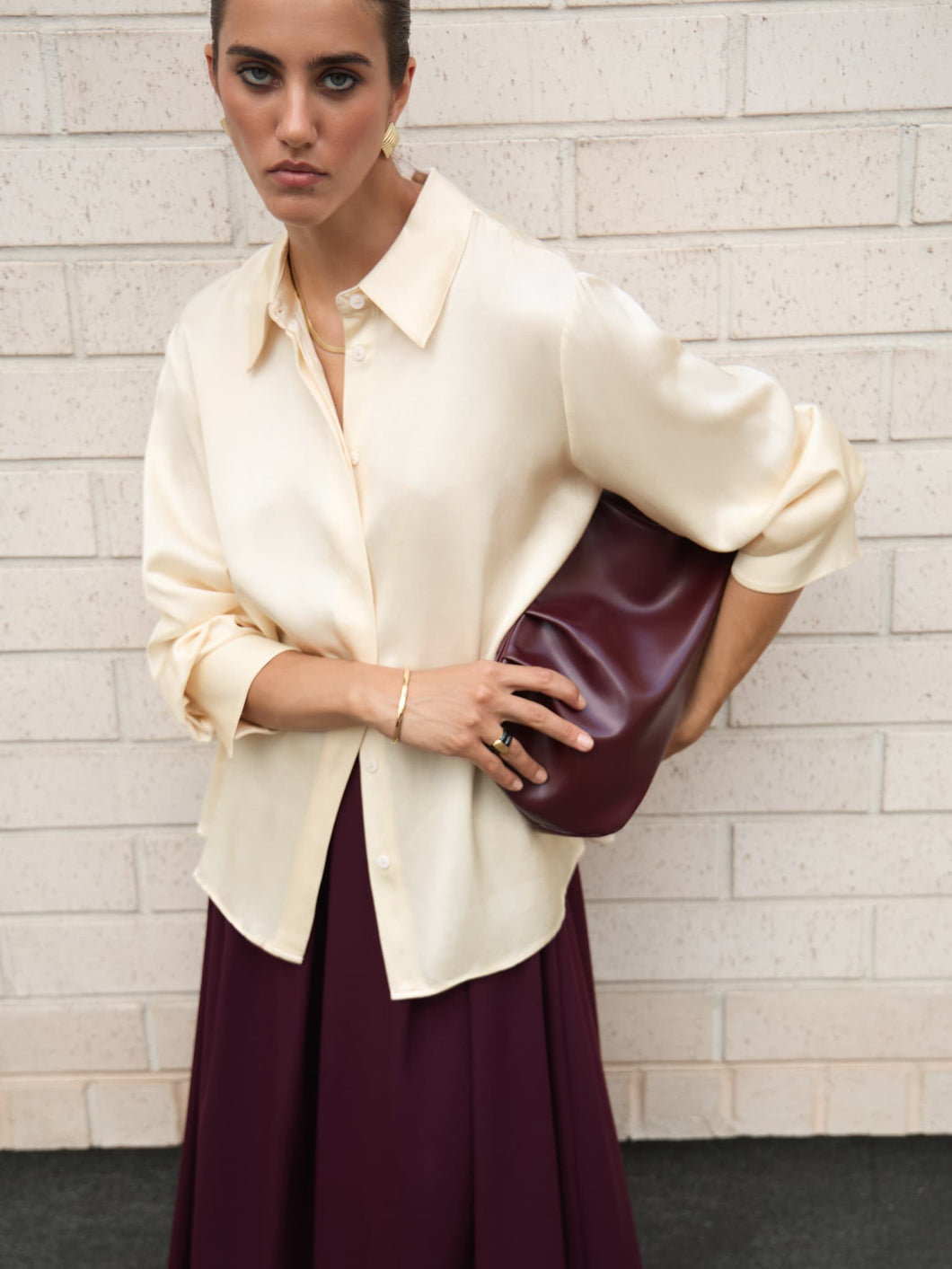 Silk shirt | Cream