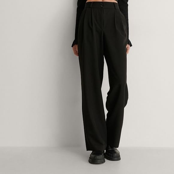 Wide waist pleat trousers