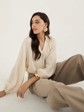 Load image into Gallery viewer, Beige V neck top
