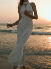 Load image into Gallery viewer, Pearl silk maxi dress | Cream
